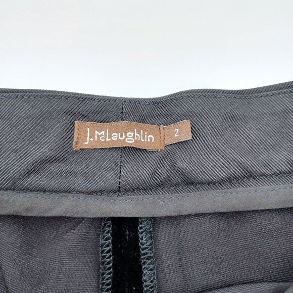 J. McLaughlin Black Velvet Straight Leg Pants Women's 2 High Rise Minimalist - Picture 5 of 10